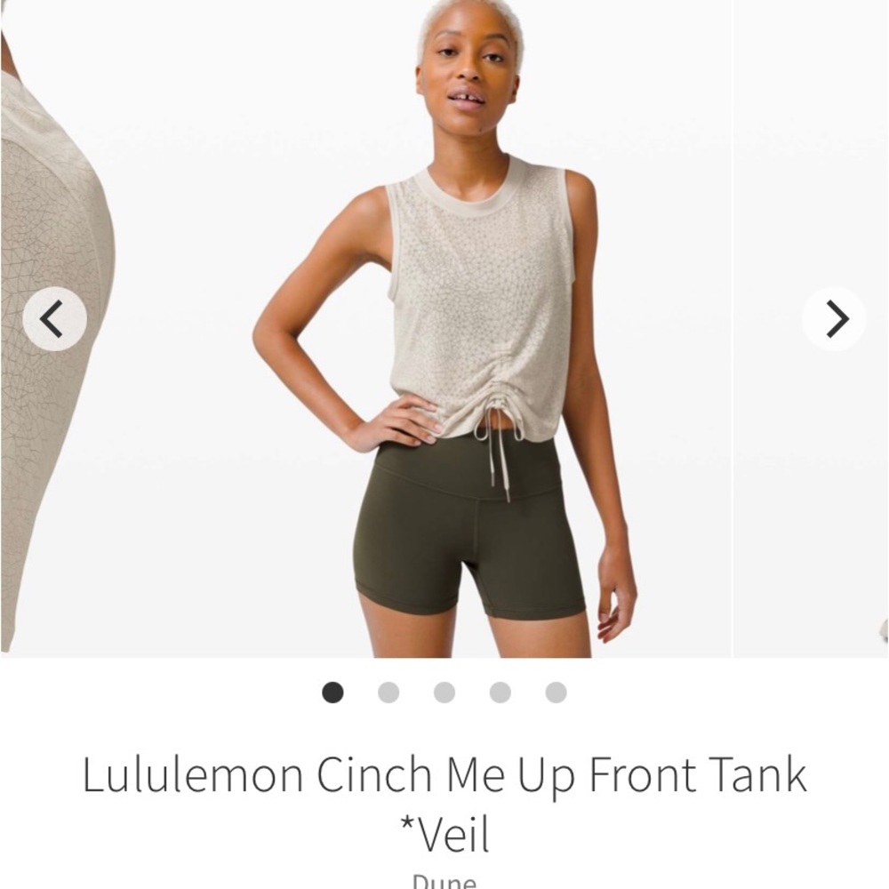 Lululemon Cinch Me Up Front Tank *Veil